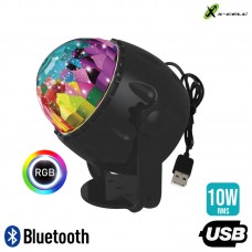 Globo Canhão Giratório Caixa de Som Bluetooth RGB USB XC-LS-01A X-Cell